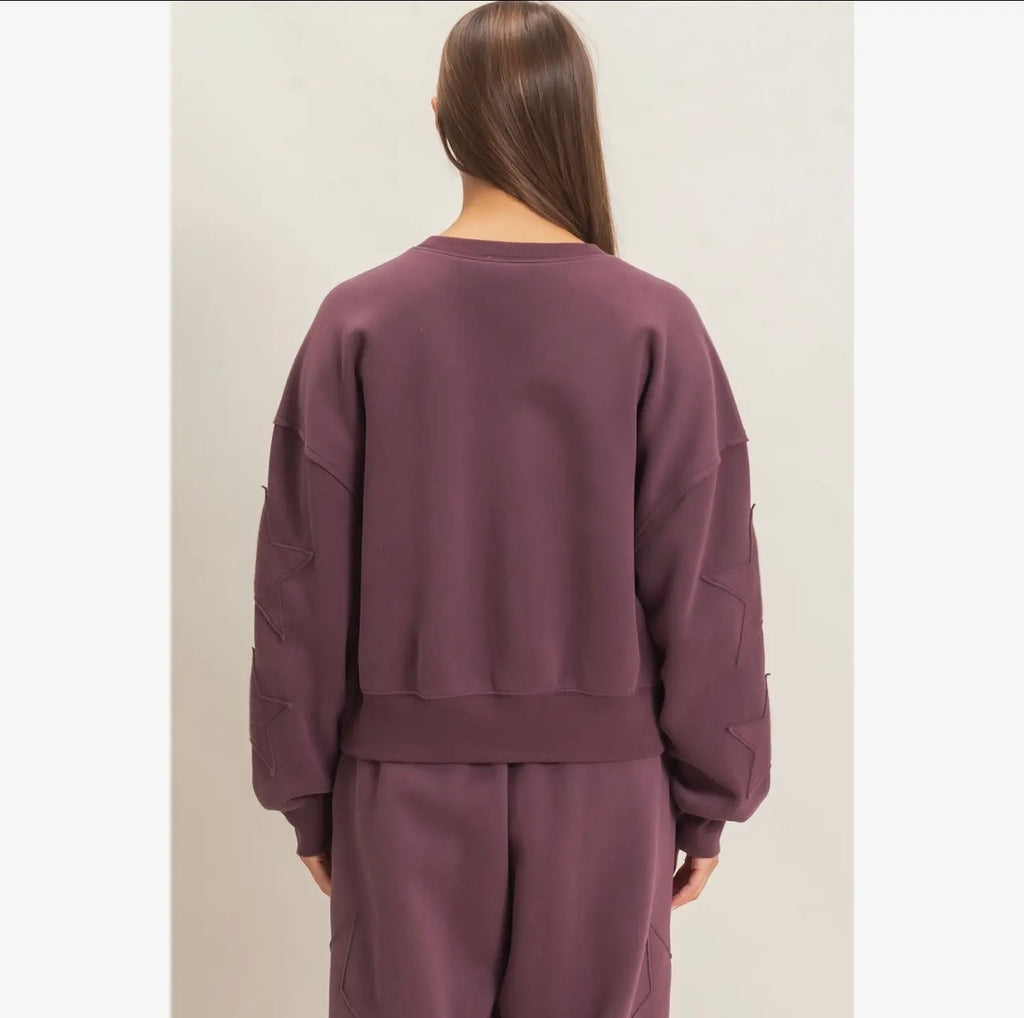 Star Patch Sleeve Sweatshirt