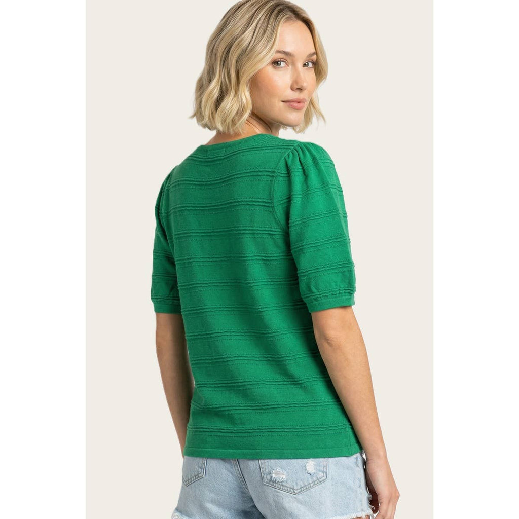 TEXTURE STRIPED SOLID SWEATER
