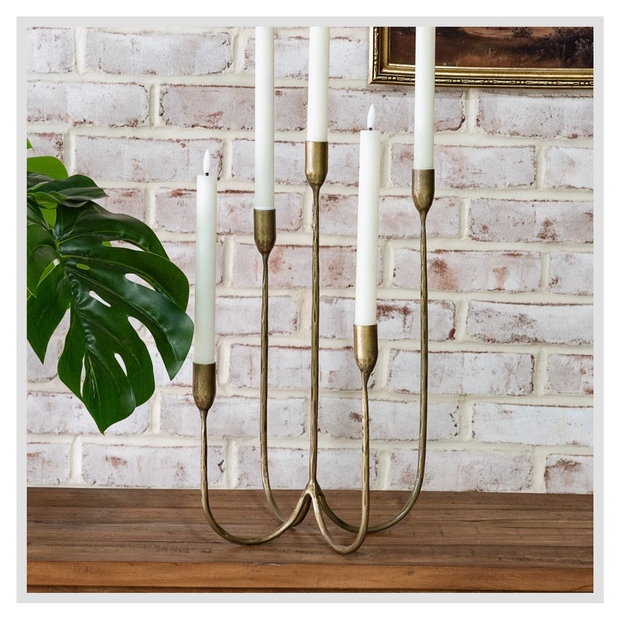 Brass 5 Head Candelabra