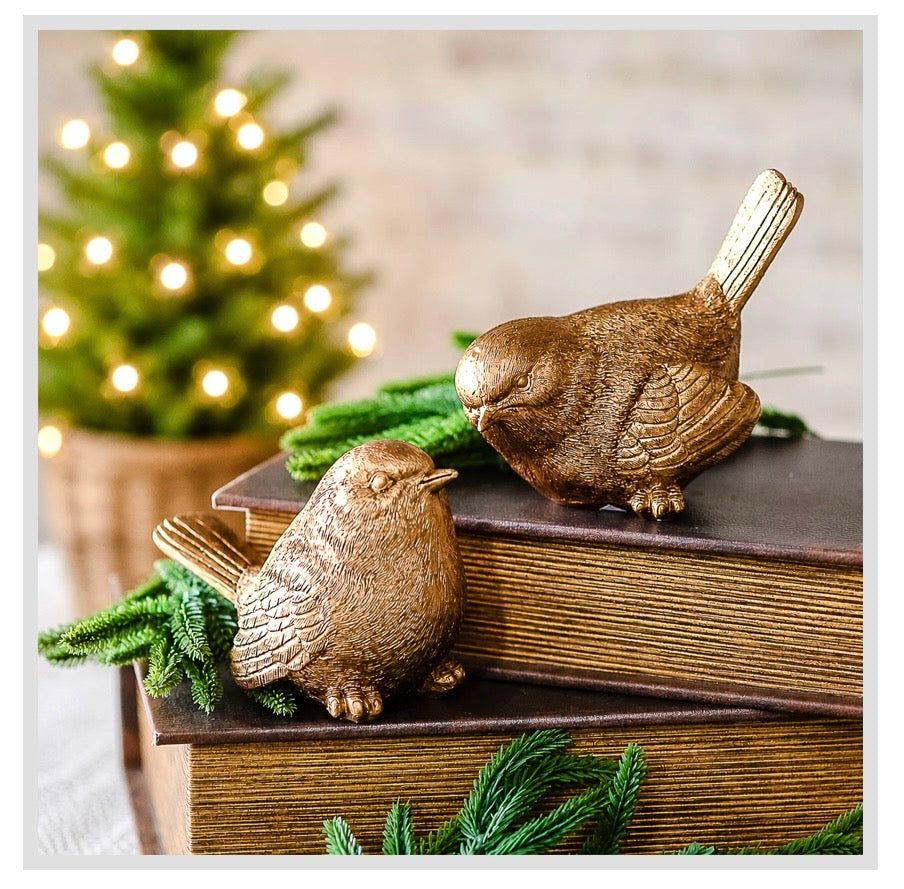 4.5" Gold Holiday Bird