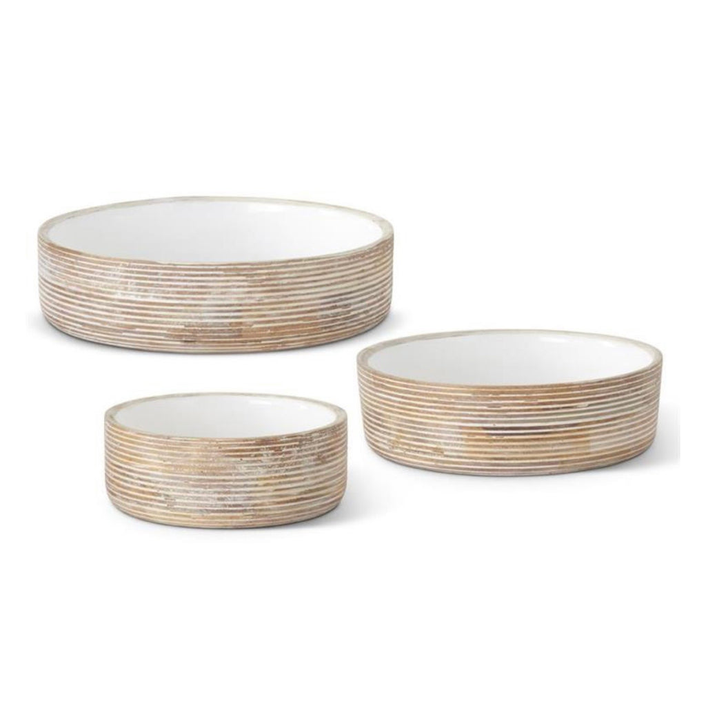 Ribbed Mango Wood Bowls
