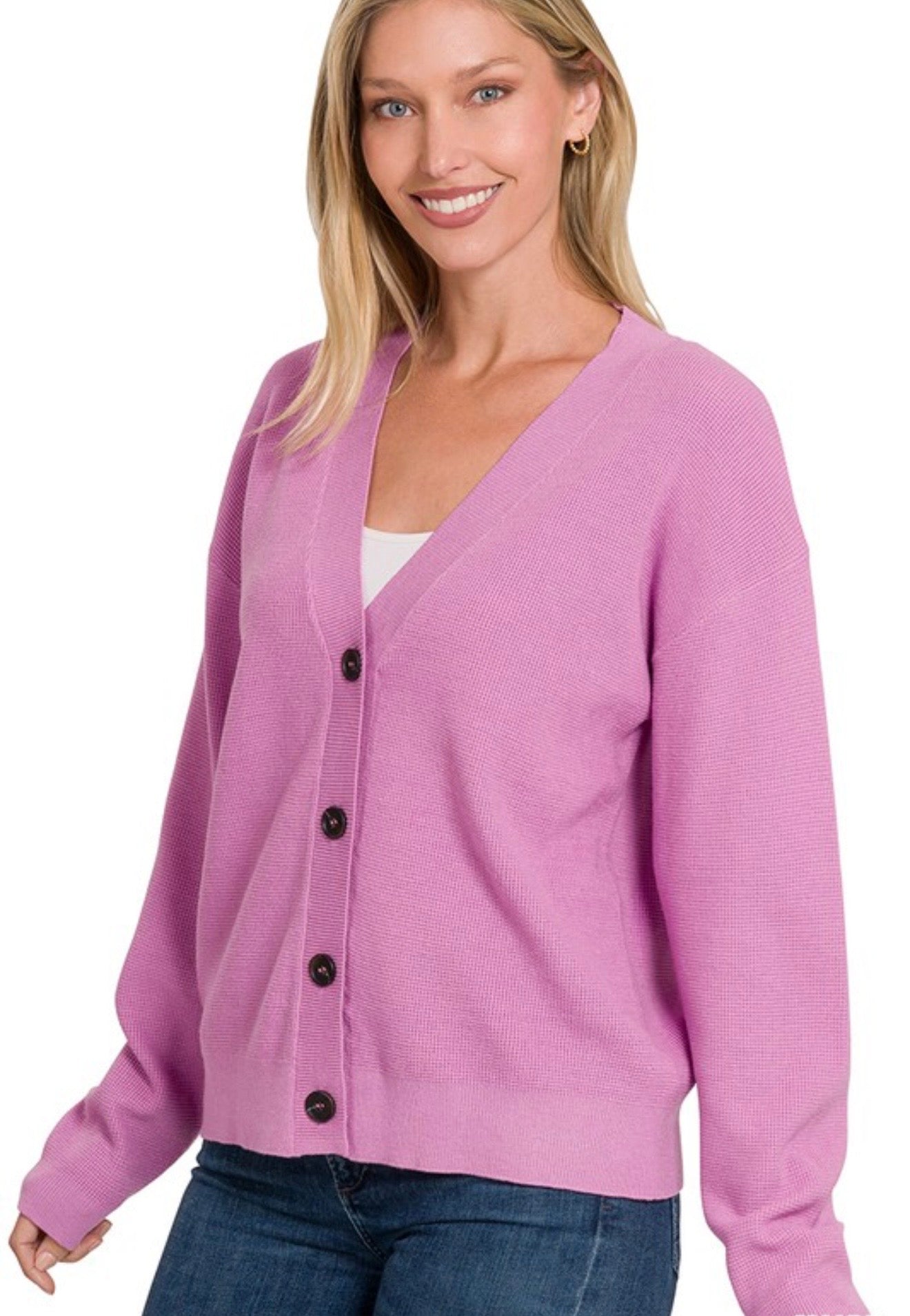 V-neck Cardigan Mauve