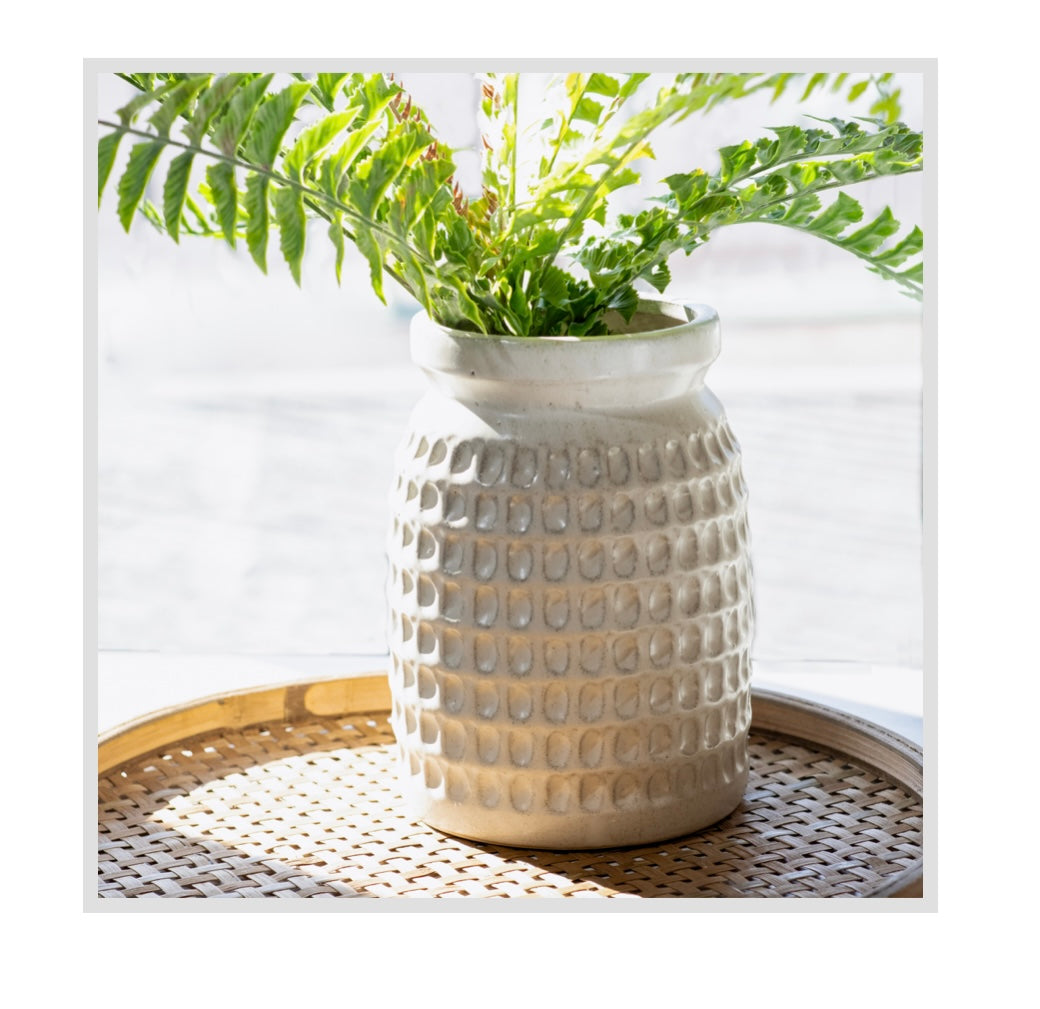 9" PATTERN CANISTER VASE