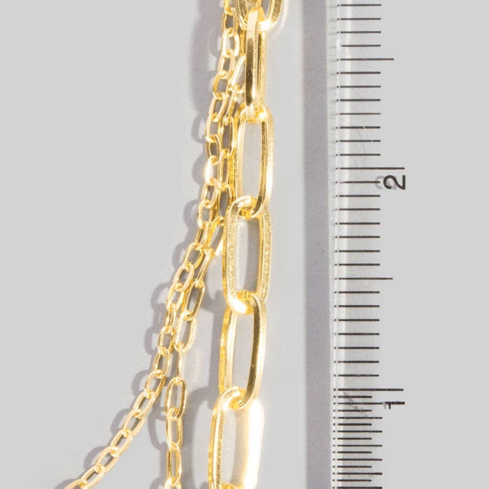 Triple Oval Chain Link Necklace