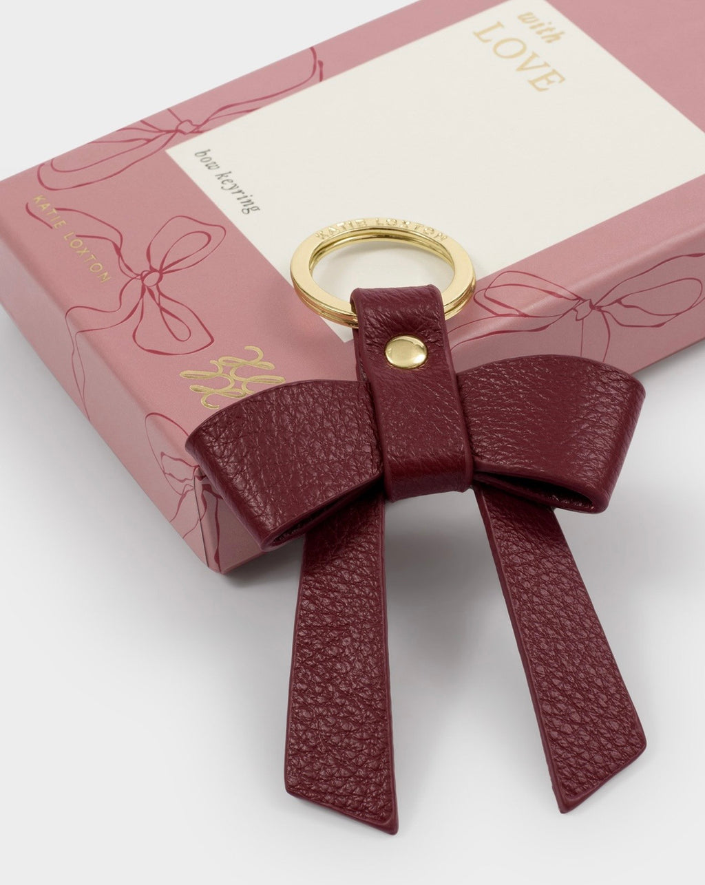 Boxed Bow Keychain in Cherry