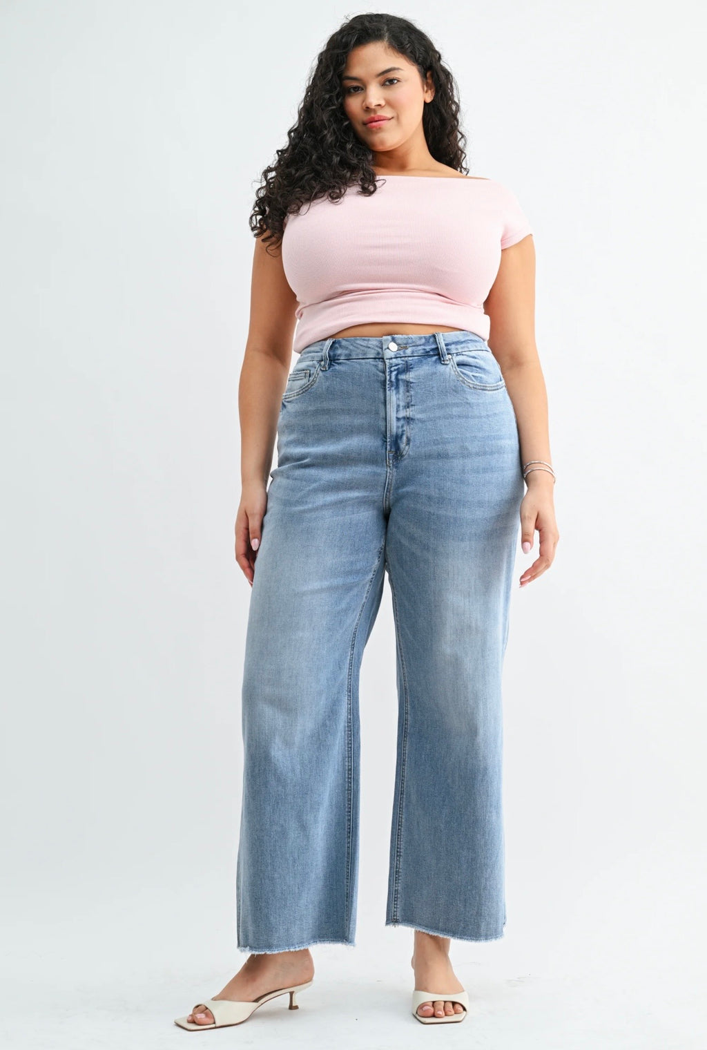 Curvy Mica Super high rise wide leg jean super soft