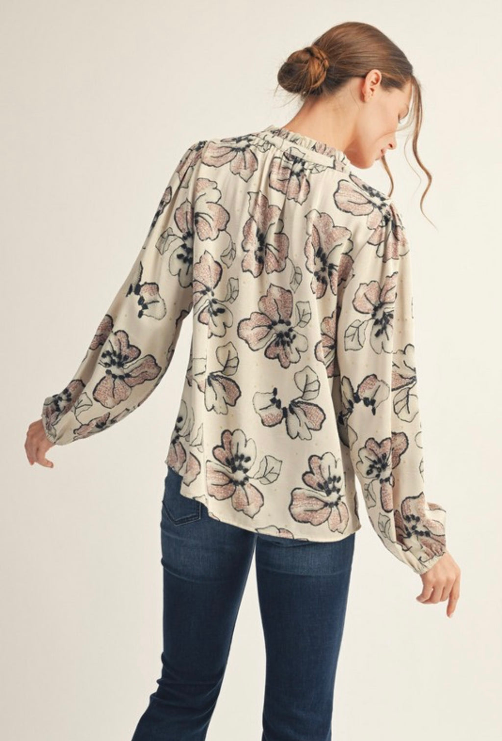 Gold Accent Floral Top