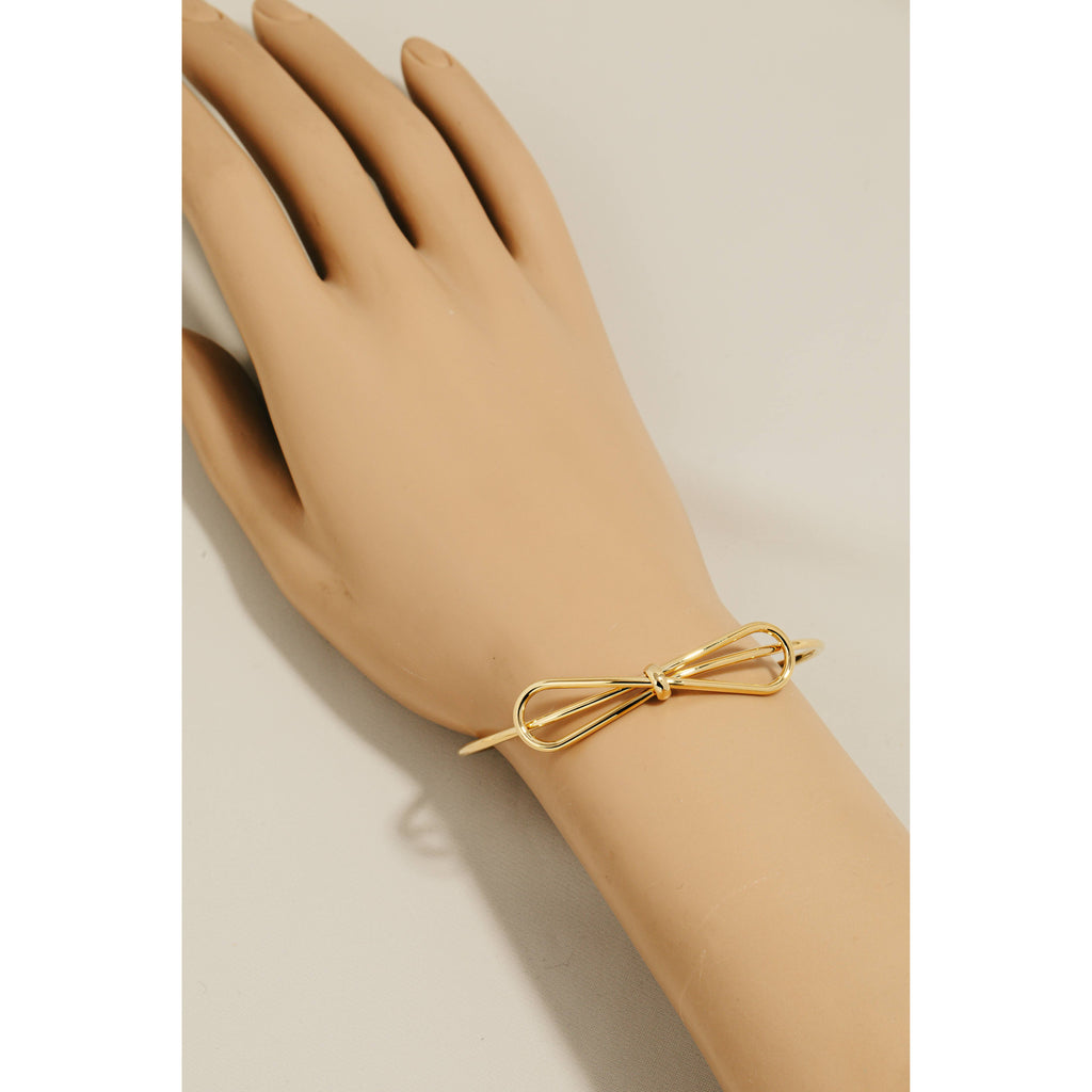 Ribbon Bow Metallic Cuff Bracelet
