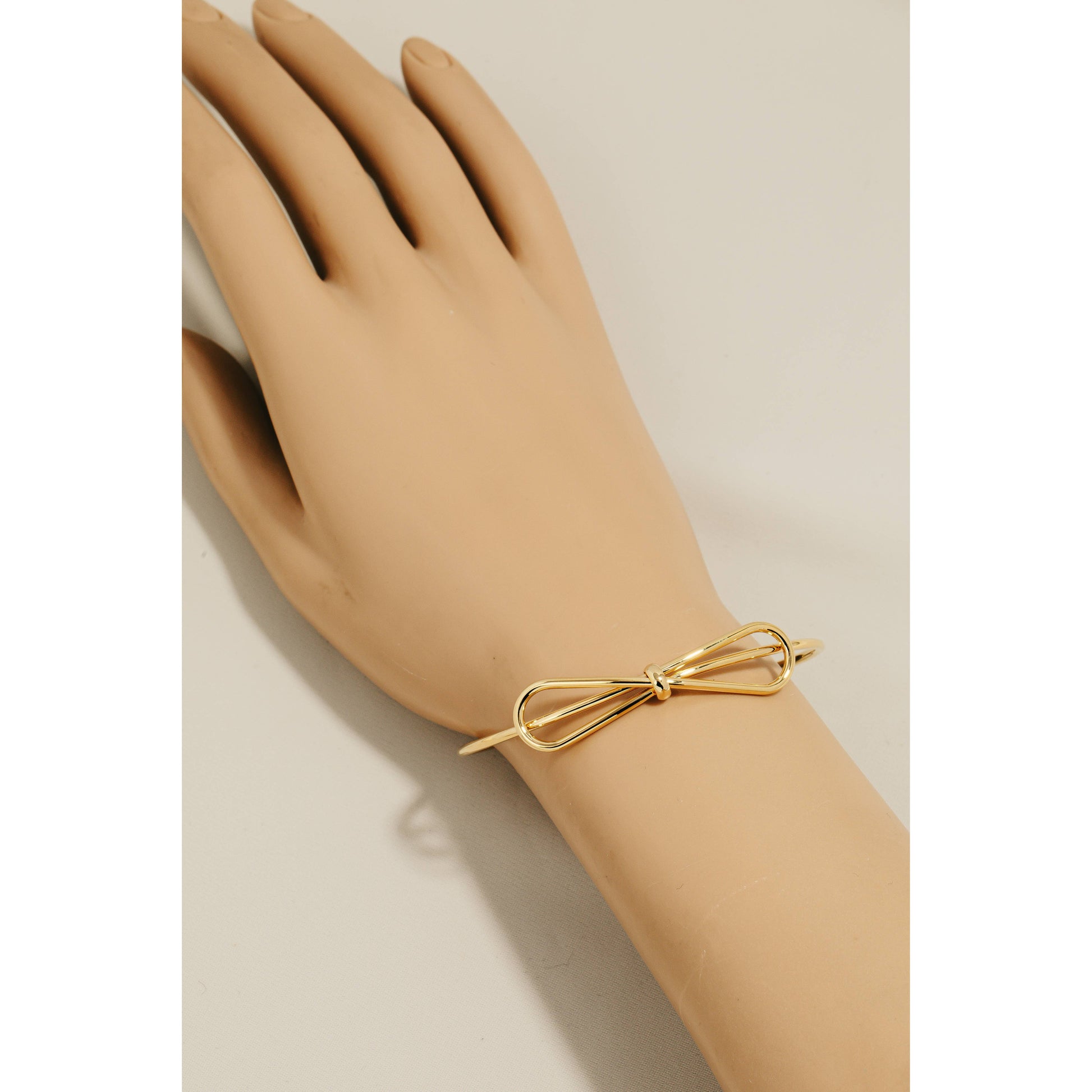 Ribbon Bow Metallic Cuff Bracelet