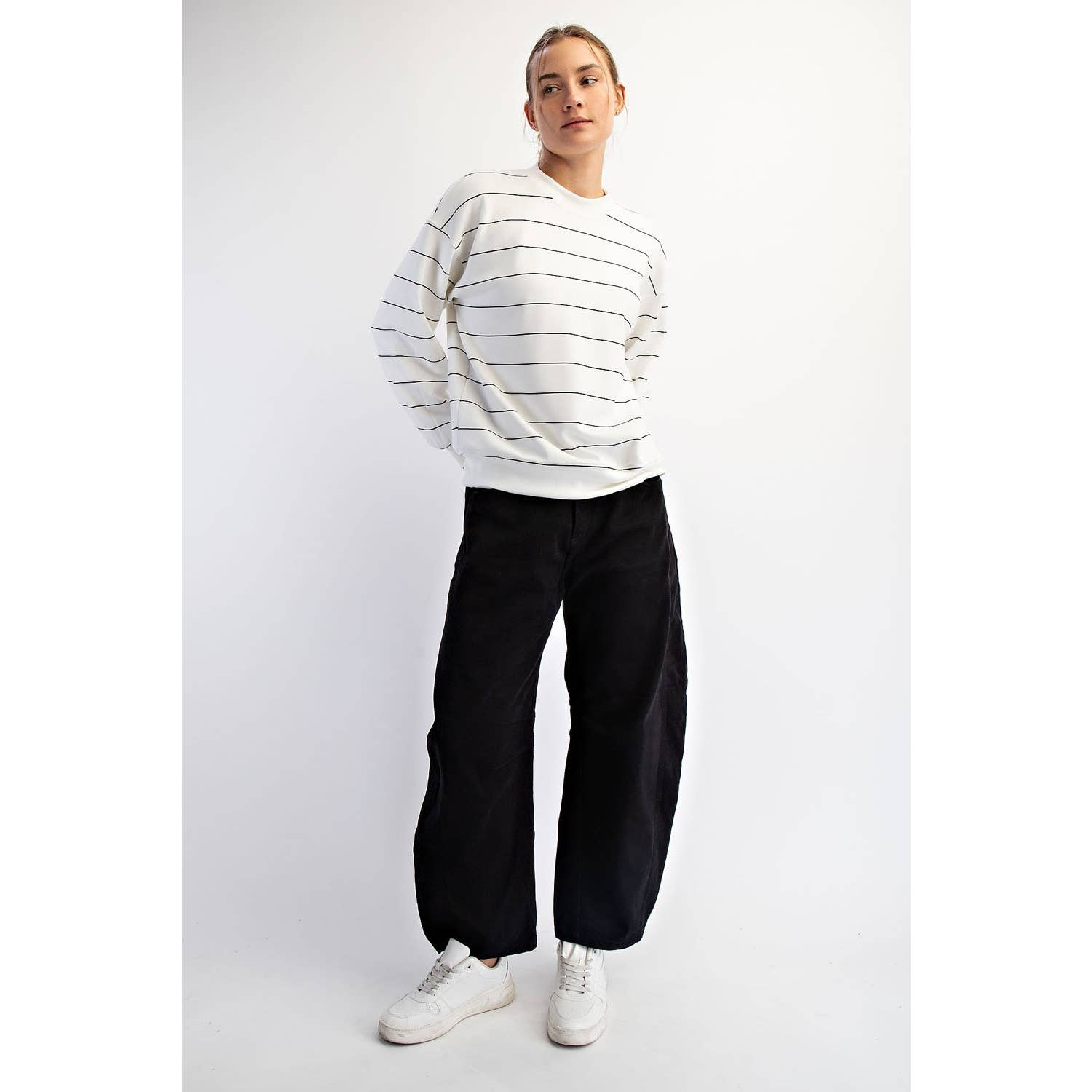 MODAL SCUBA STRIPE CREW NECK TOP