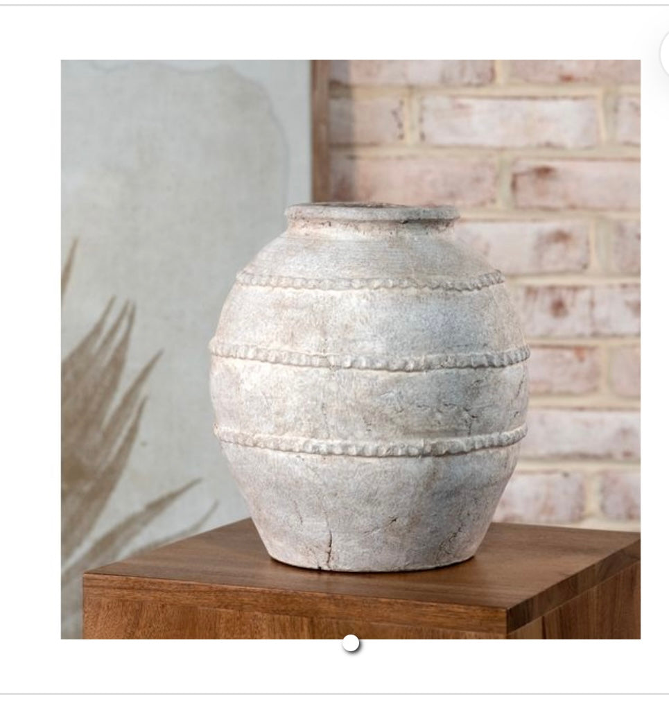 ANTIQUE TAUPE DECO LINE VASE