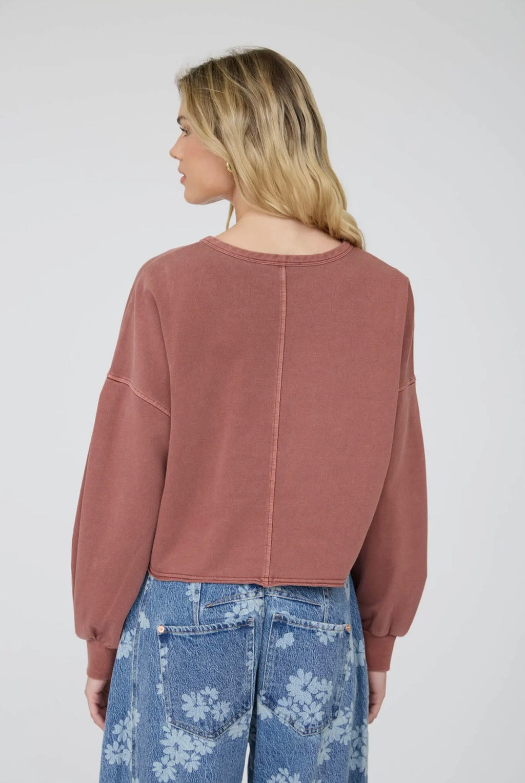 Notch Collar Long Sleeve Knit Top