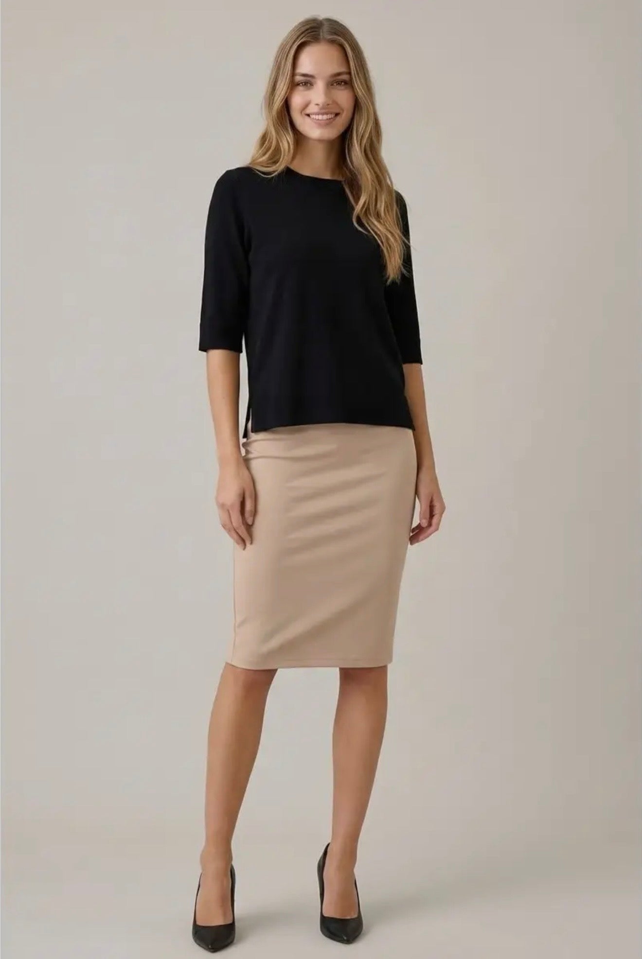 Elbow Sleeve Knit Top