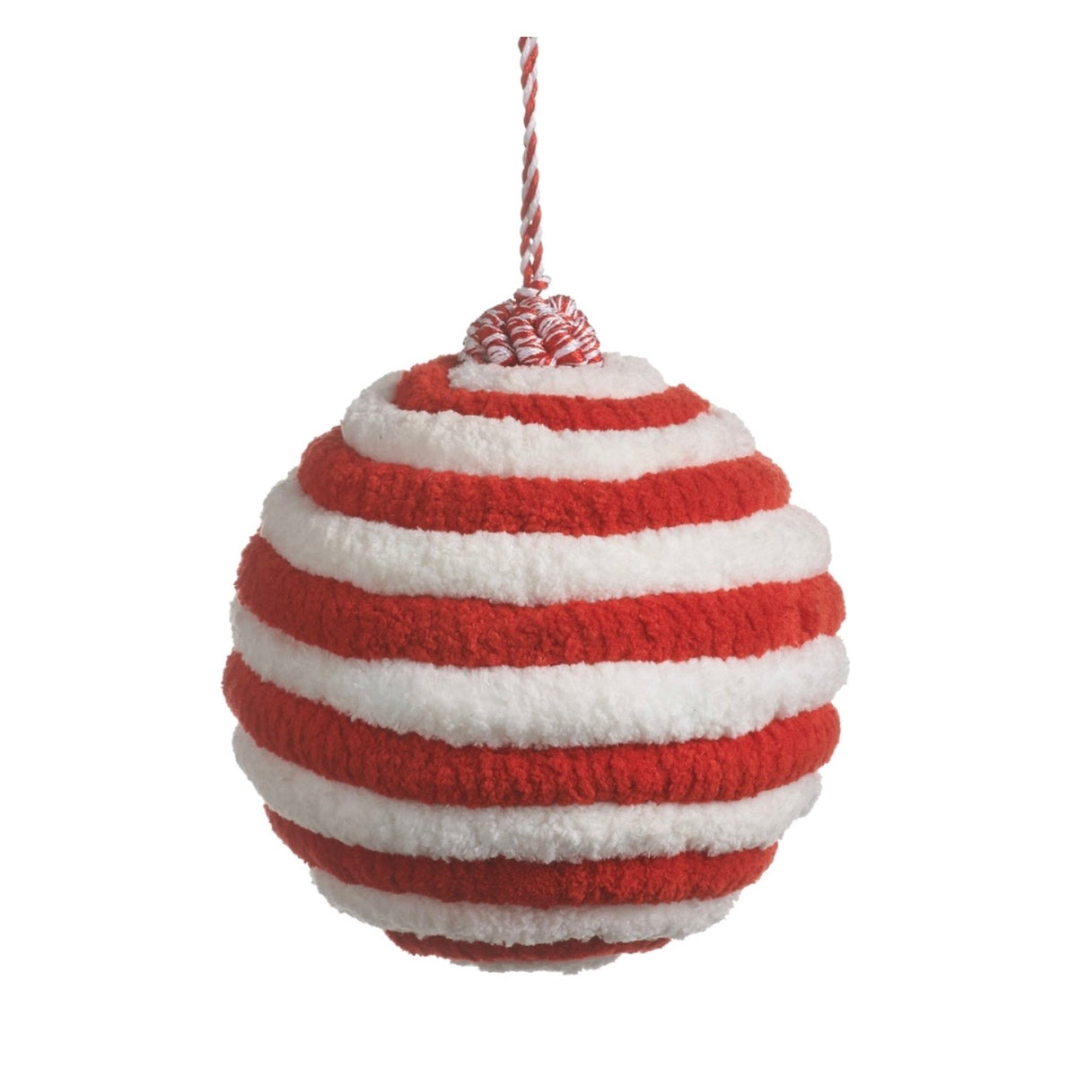 4" Red & White Chenille Ornament