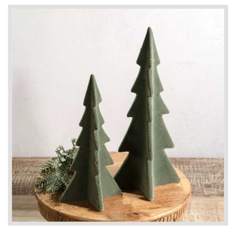 Green Velvet Pointy Trees