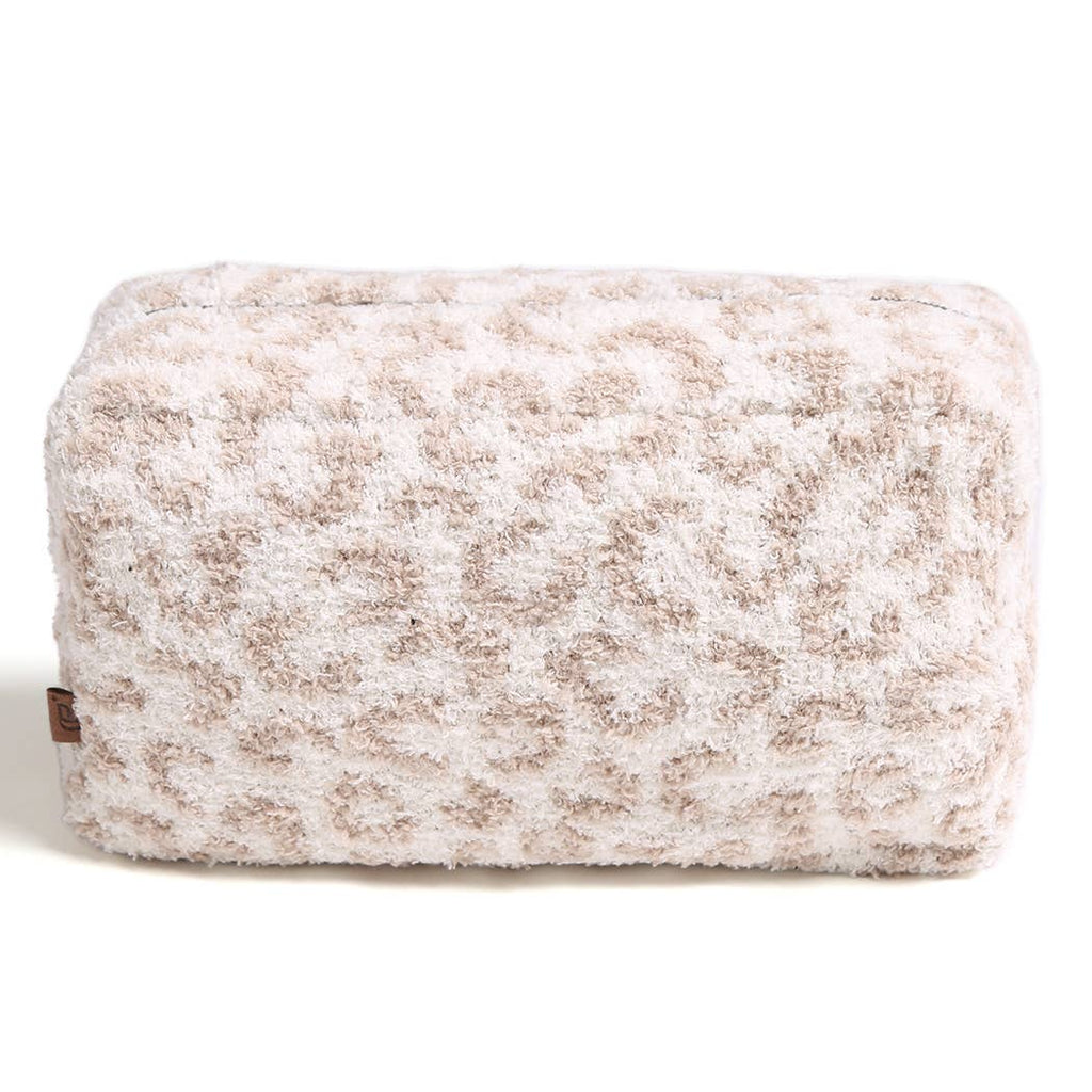 Large Leopard Print Luxury Soft Travel Pouch