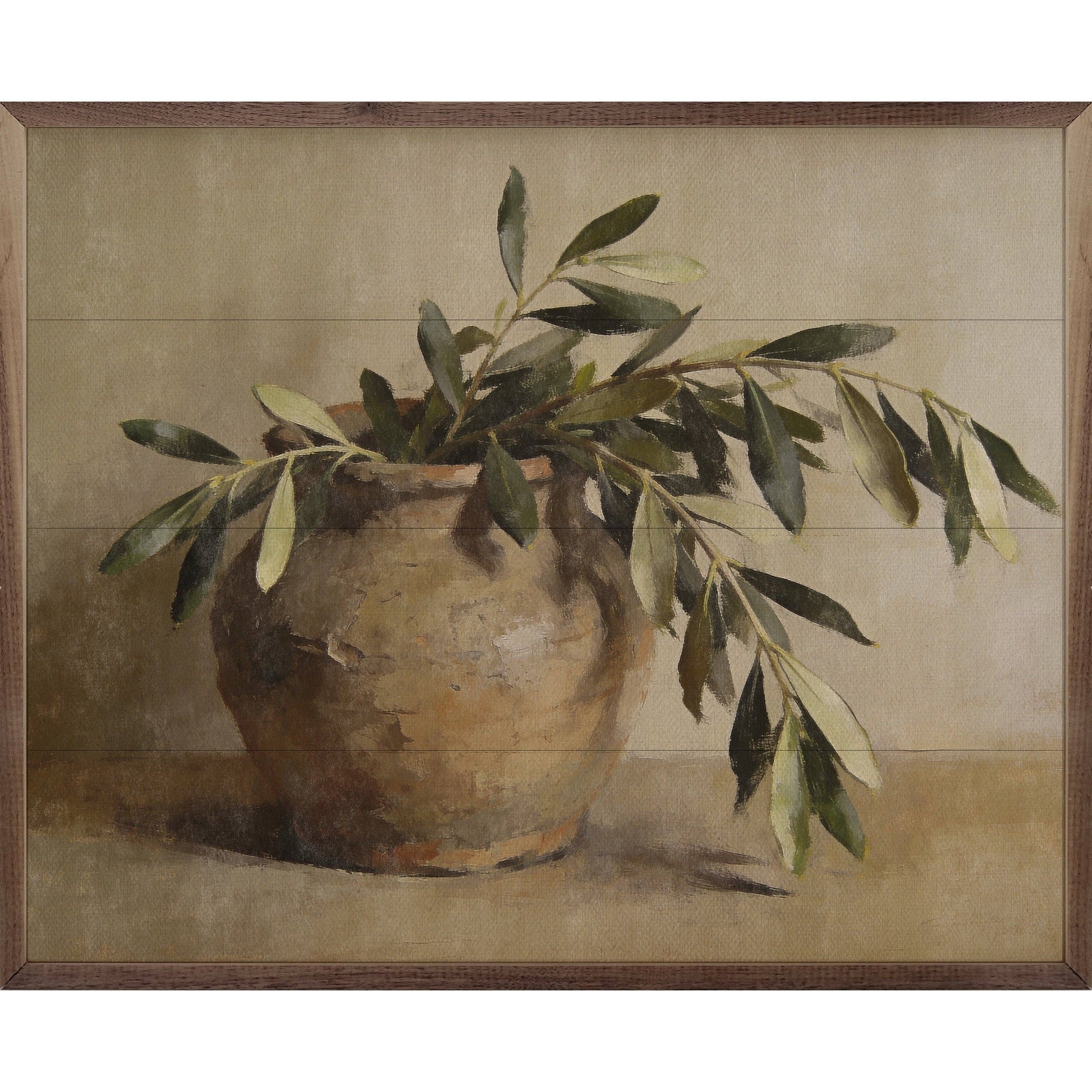 Olive Branches In An Earthen Vase 10x8"