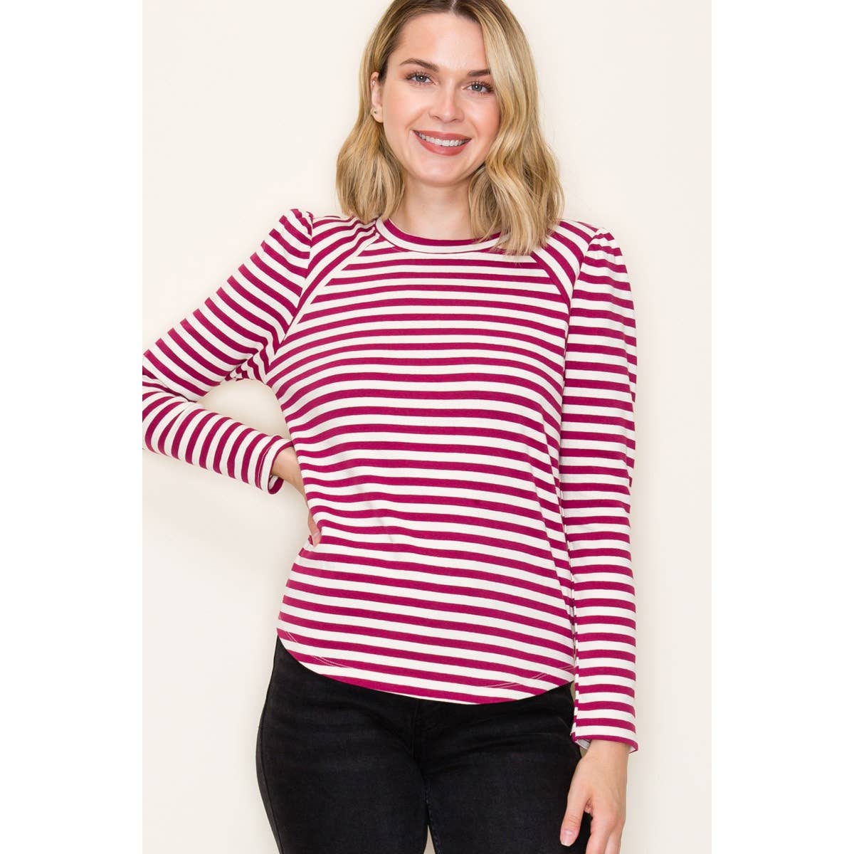 STRIPED KNIT TOP