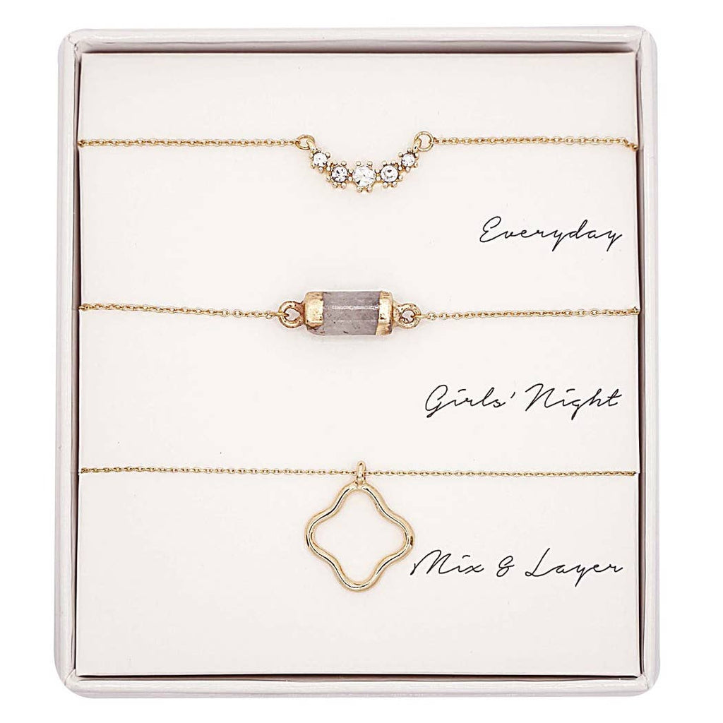 3PC Assorted Layering Pendant Necklace Gift Set