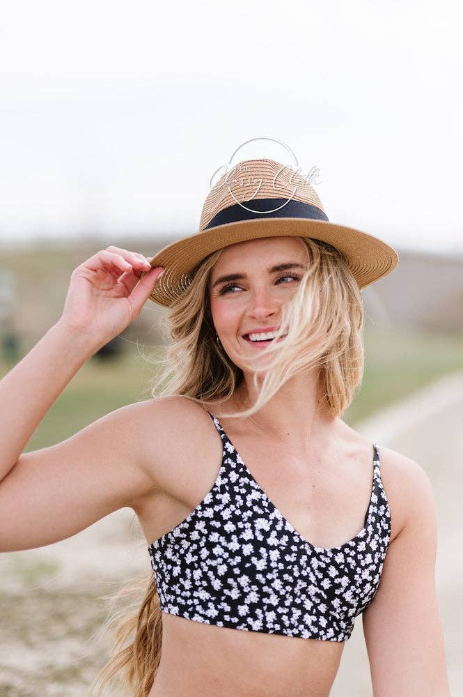 Panama Straw Beach Hat - Light Tan
