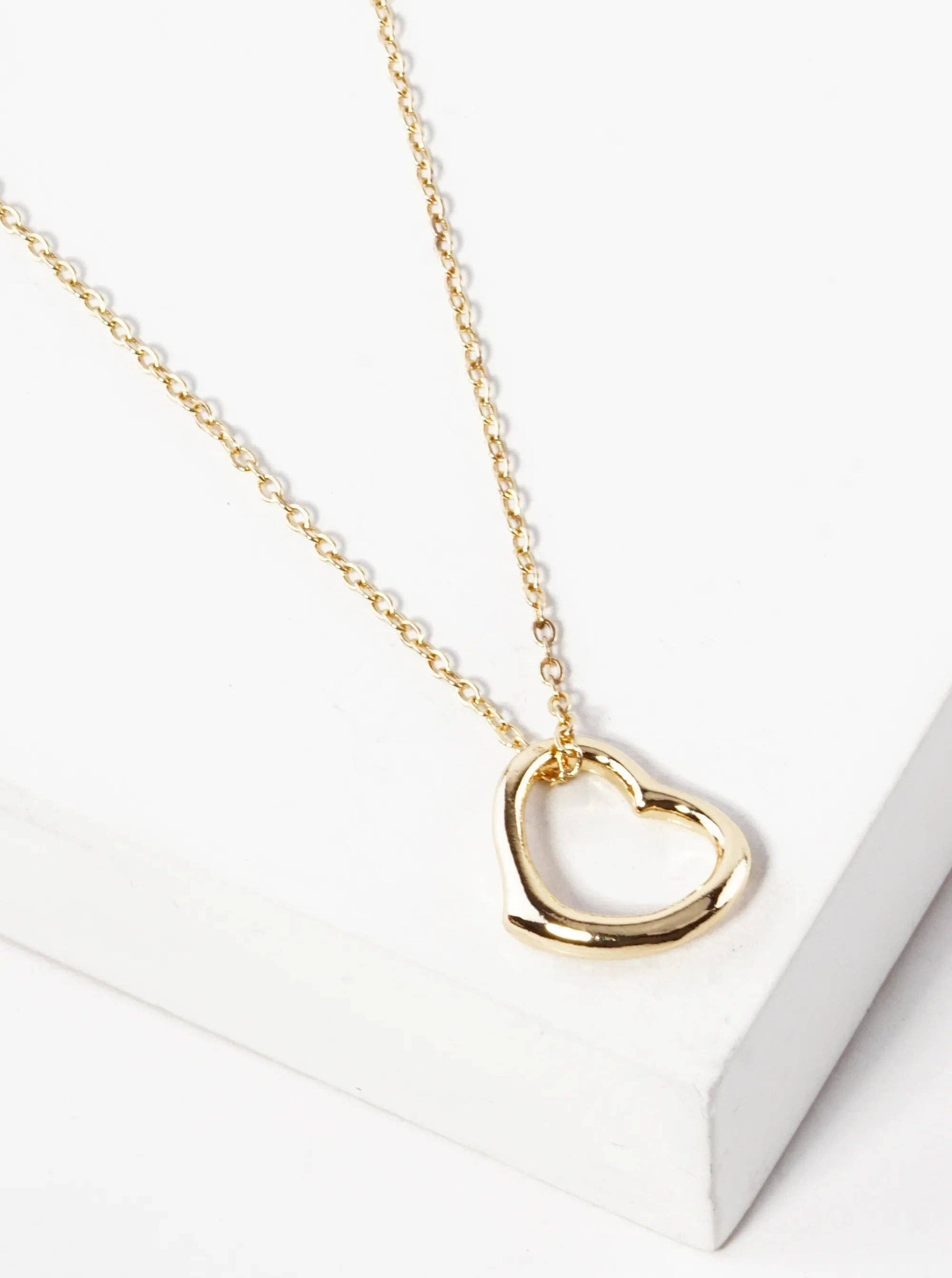 Metal Sideways 15mm Heart Pendant Necklace