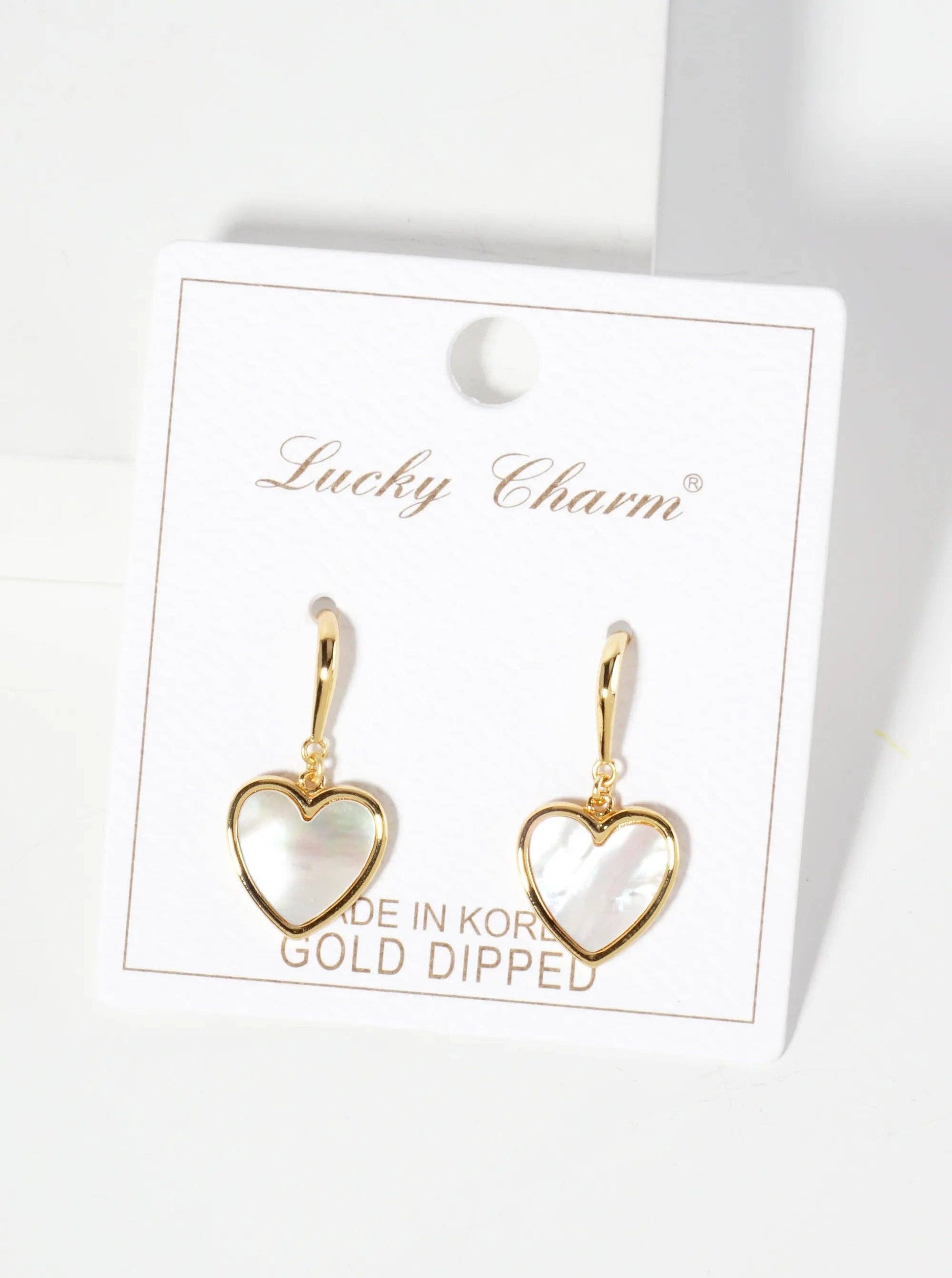 18K-Gold-Dipped 11Mm Heart Drop Dangle Earrings
