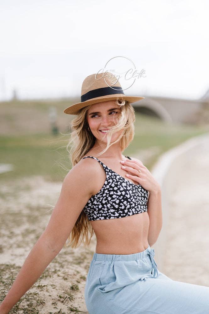 Panama Straw Beach Hat - Light Tan