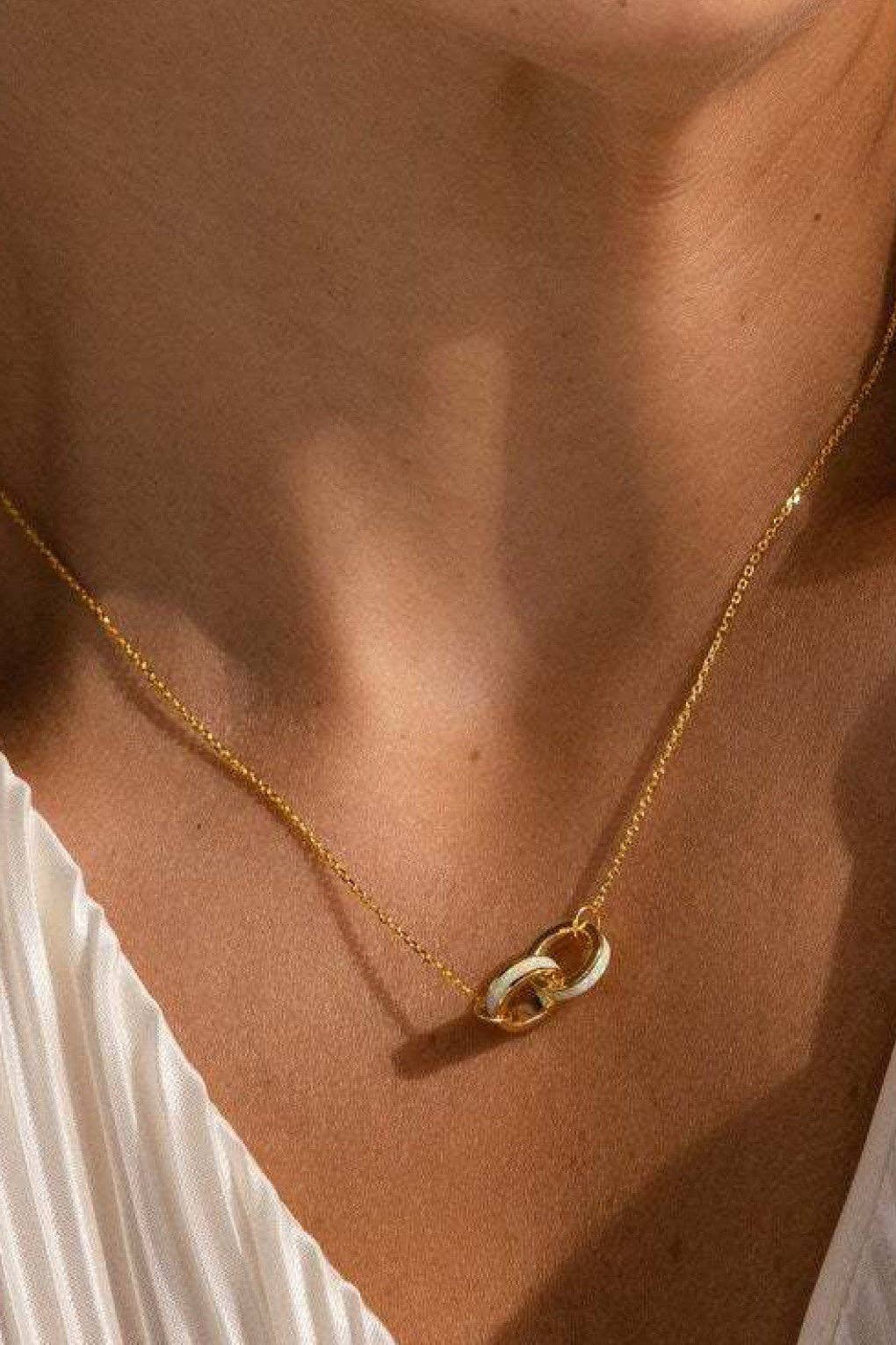 18K Gold Plated Waterproof Stainless Steel Linked Circles Necklace