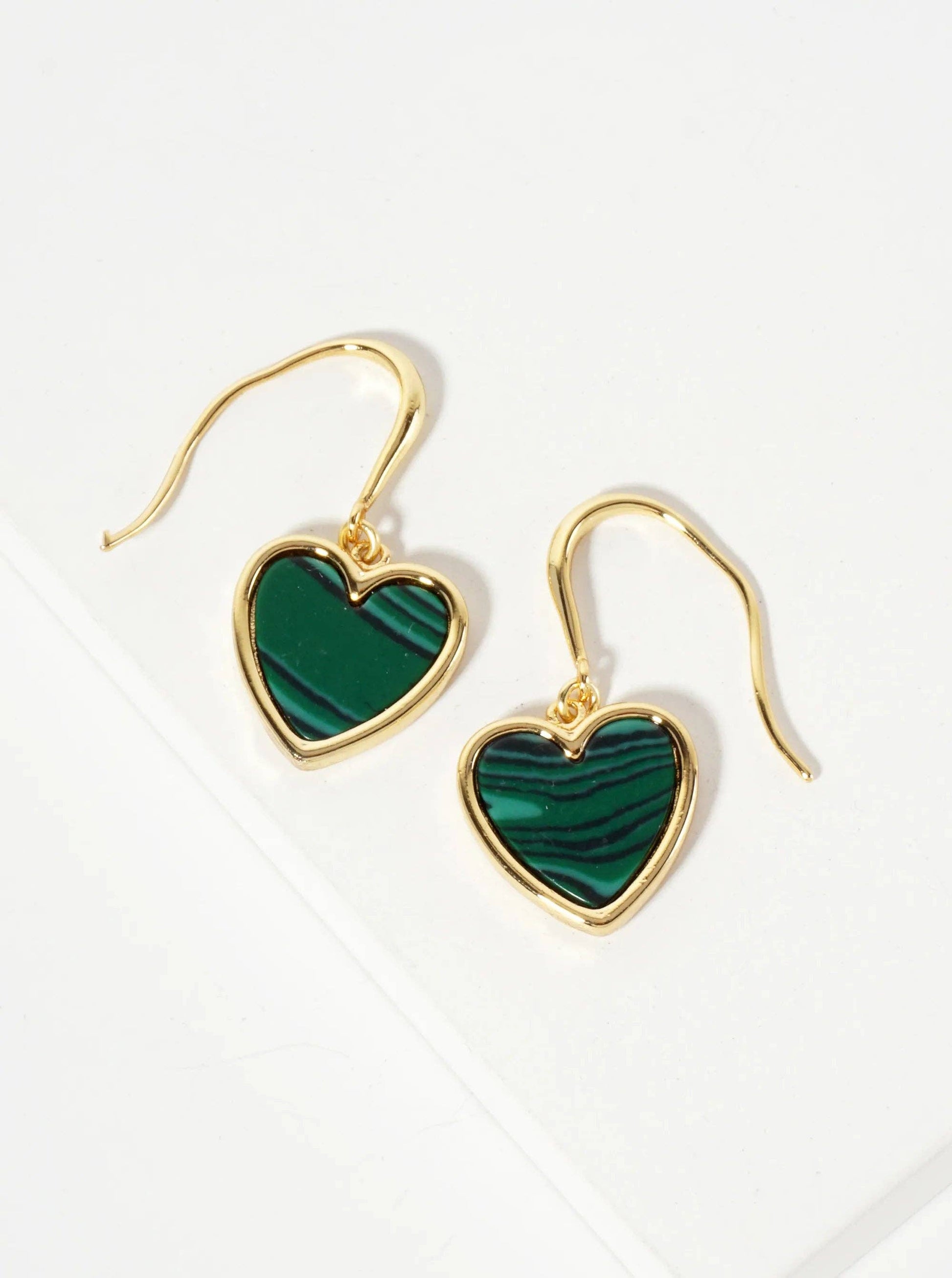 18K-Gold-Dipped 11Mm Heart Drop Dangle Earrings