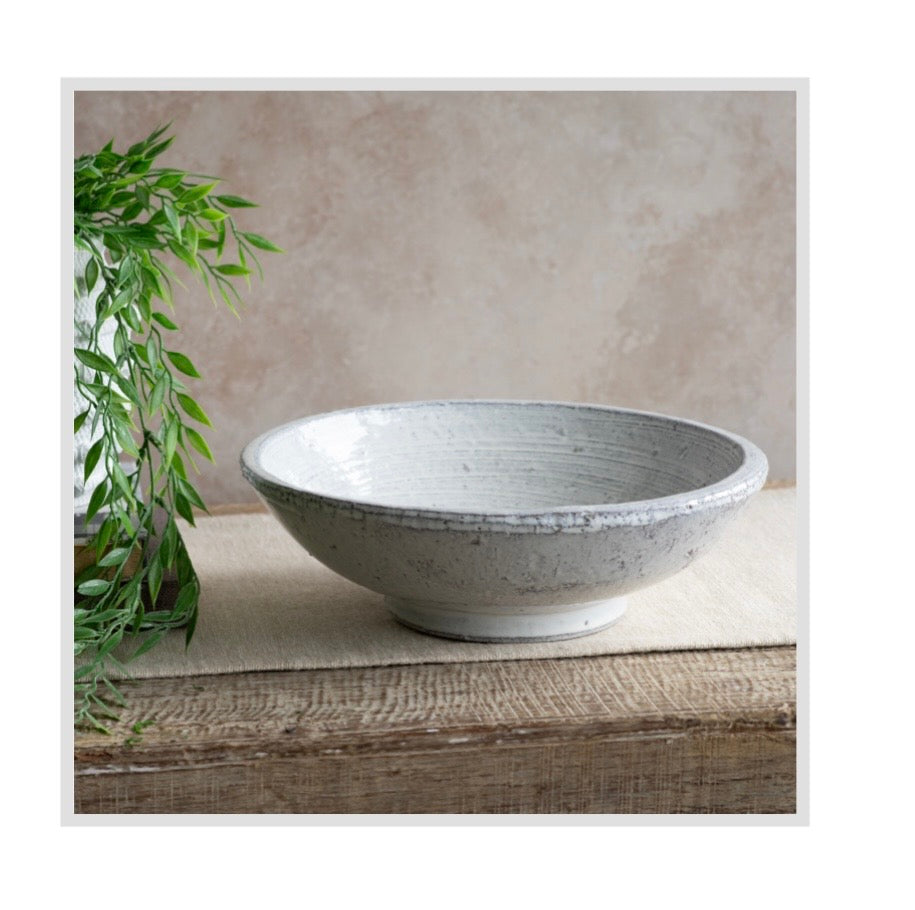 12" Raised White Bowl