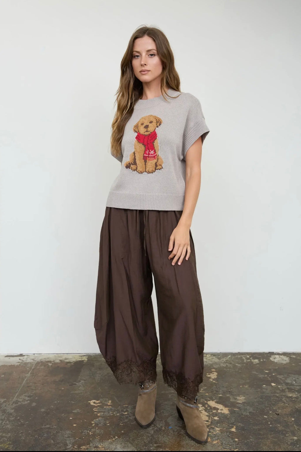 Short Sleeve Puppy Sweater