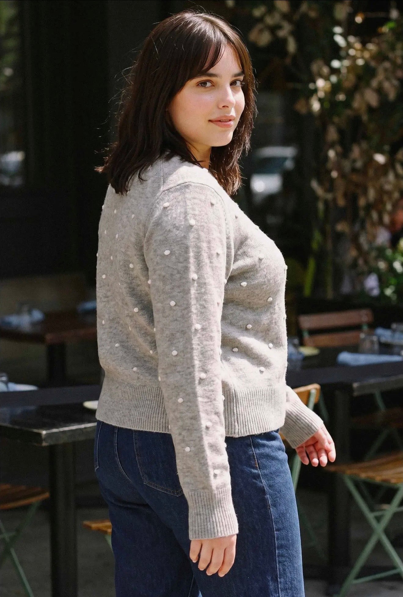 Curvy Cozy Dotted Knit Crewneck