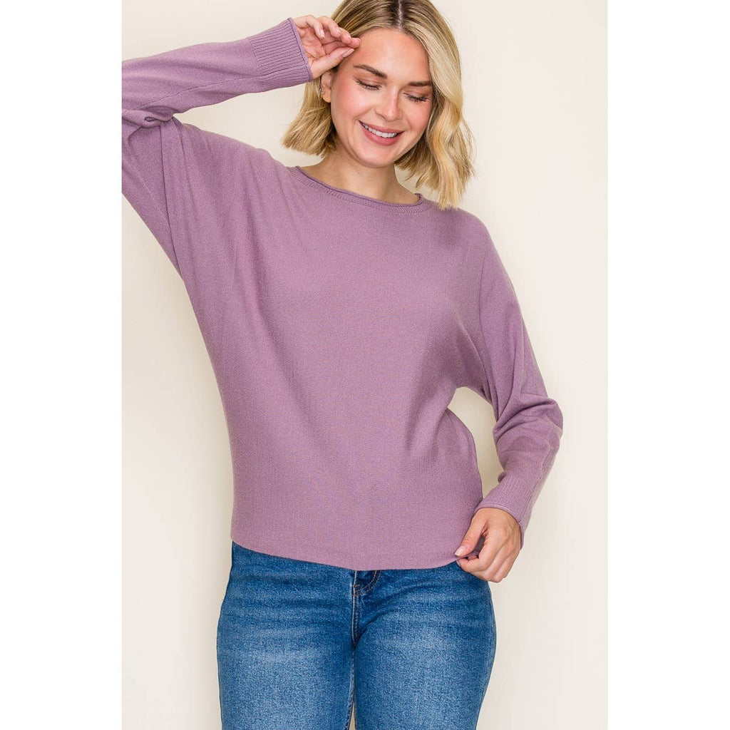 DOLMAN SLEEVE SOLID SWEATER