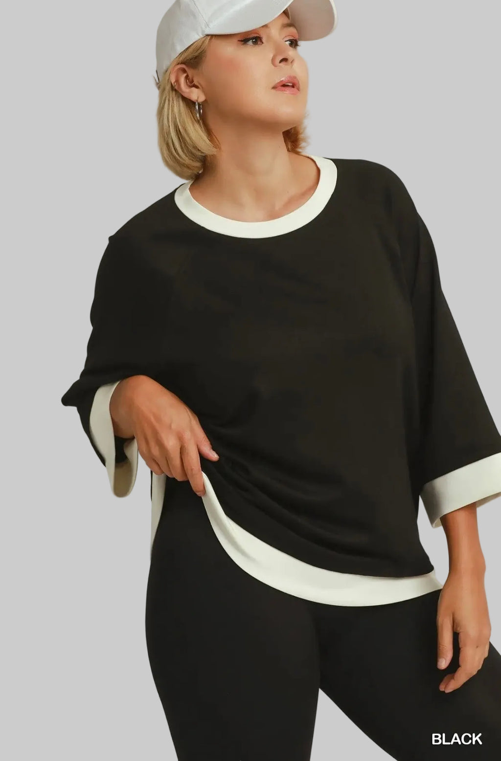 Curvy Luxe Knit Butter Soft Color Block Top