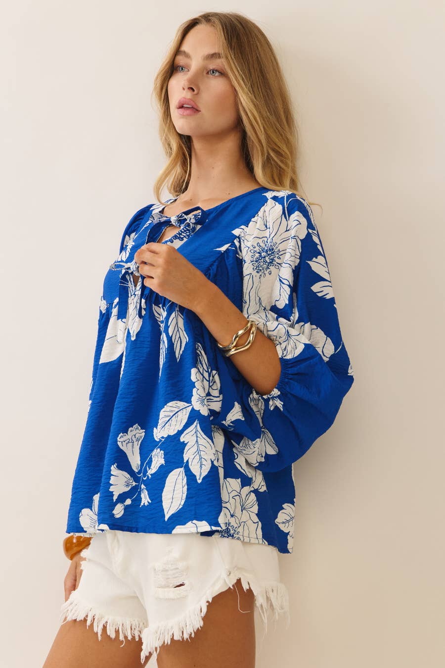 Curvy Floral Print Blouse