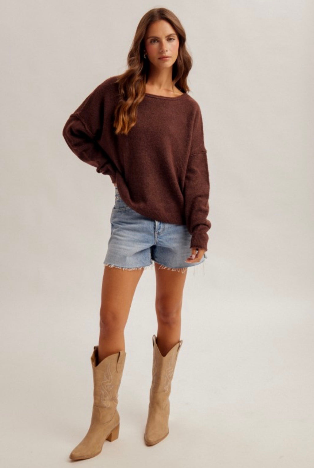 Rolled Edge Super Soft Oversized Sweater