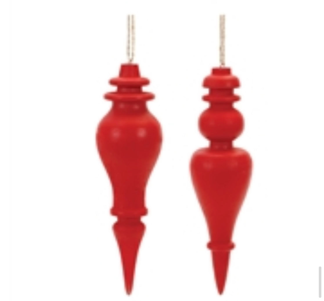 Red Wood Oblong Ornament