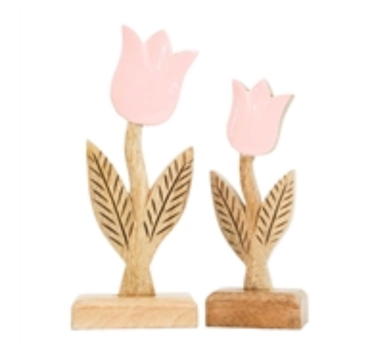 Pink Enamel Tulip Figurines