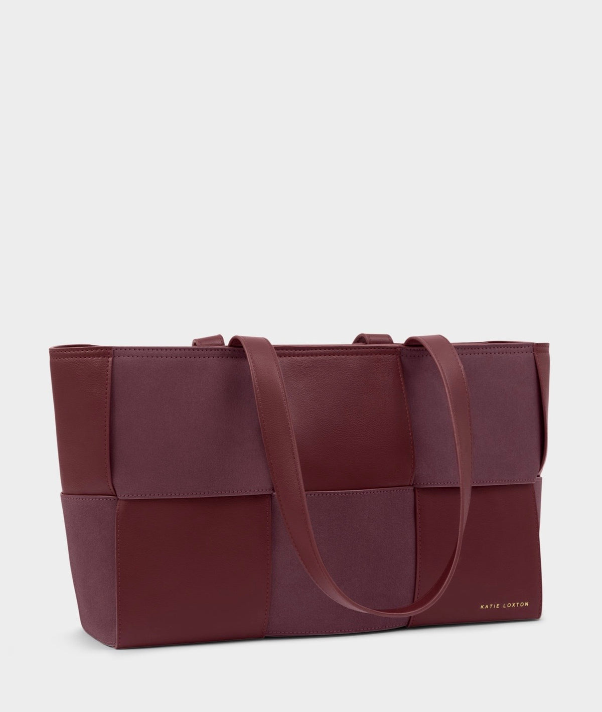 Taya Hand Woven Suedette Tote Bag in Cherry