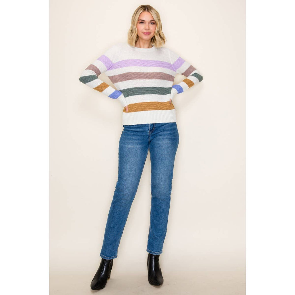 MULTI BOLD STRIPED SWEATER