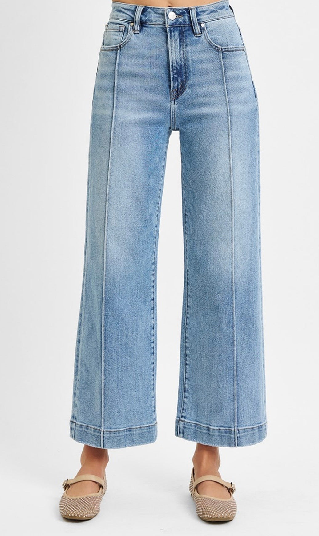 Risen HR Crop Pintuck Jean