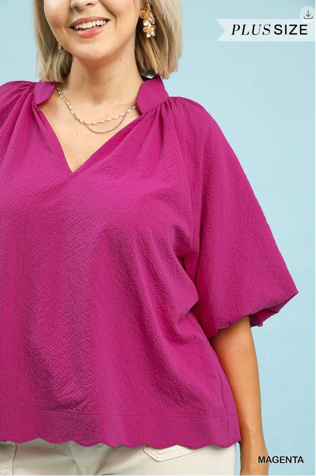Curvy Bubble Sleeve Top