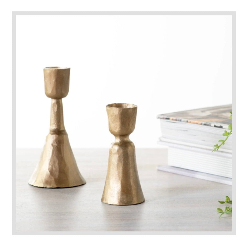 Short Gold Candle Holders