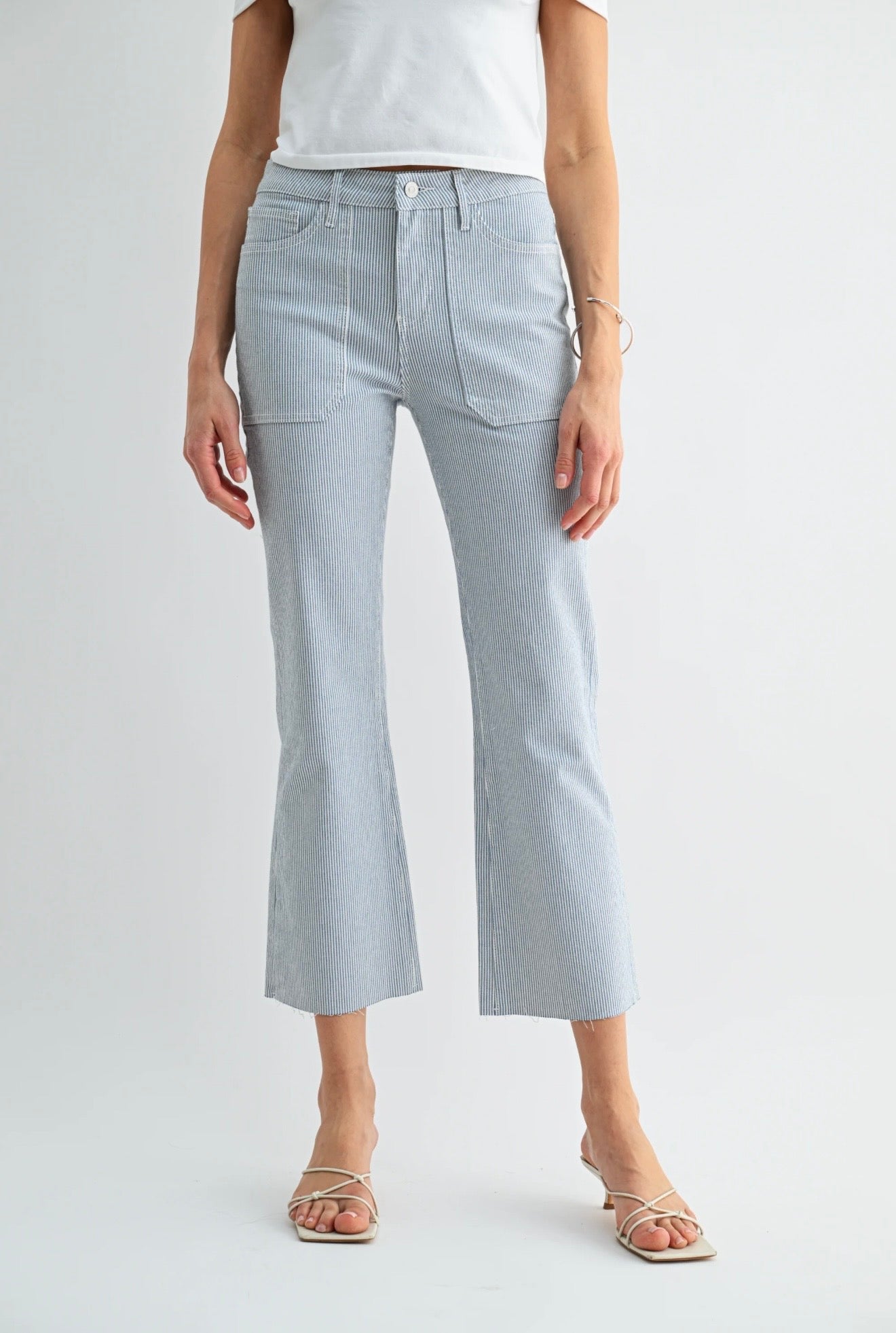 Mica Striped Bootcut Jeans