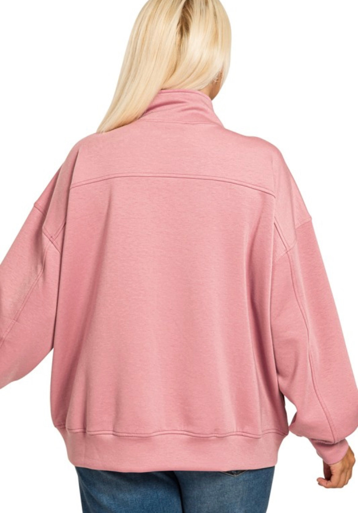 Curvy Scuba Quarter-zip Pullover