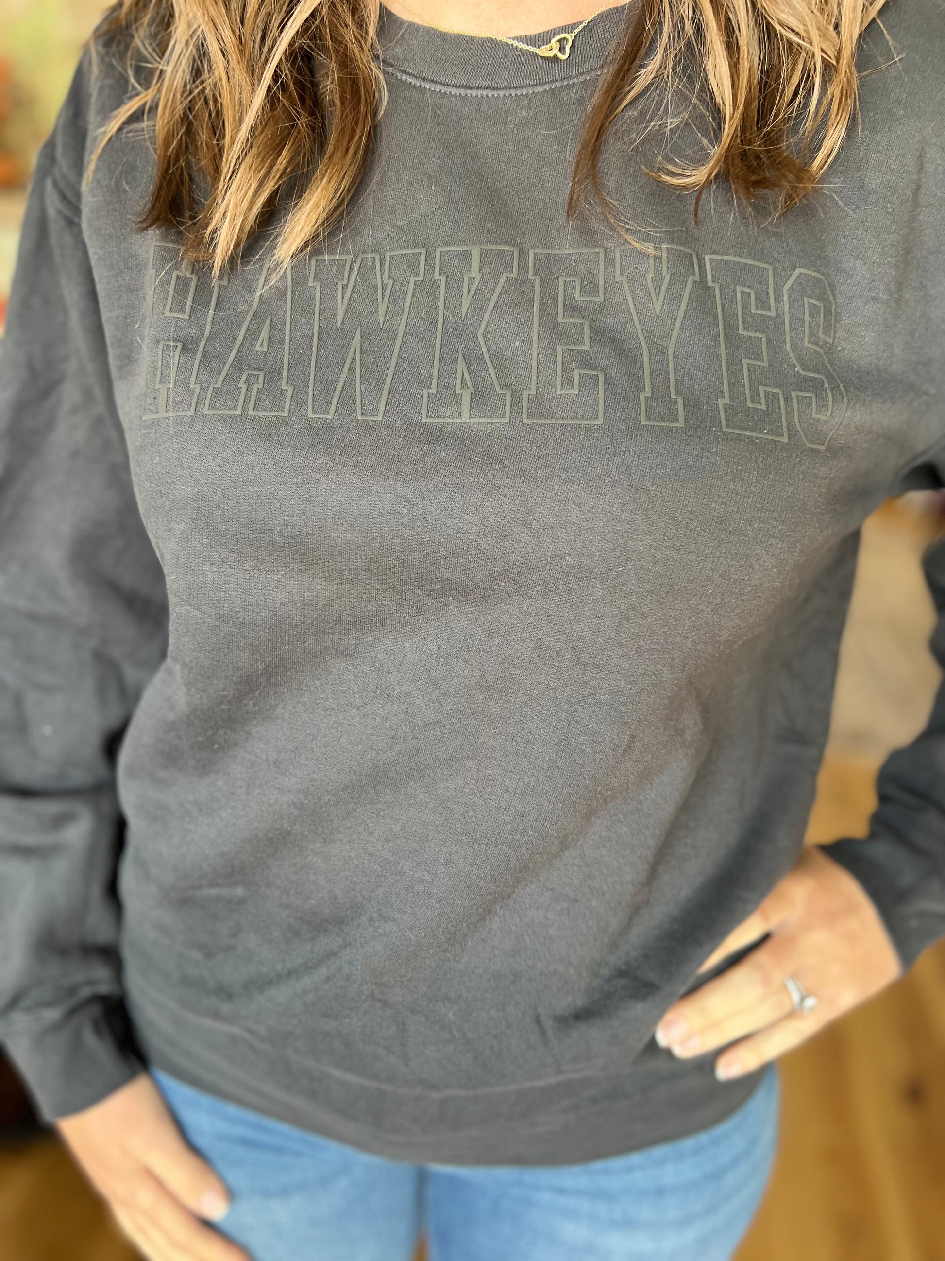Black Hawkeyes Puff Sweatshirt