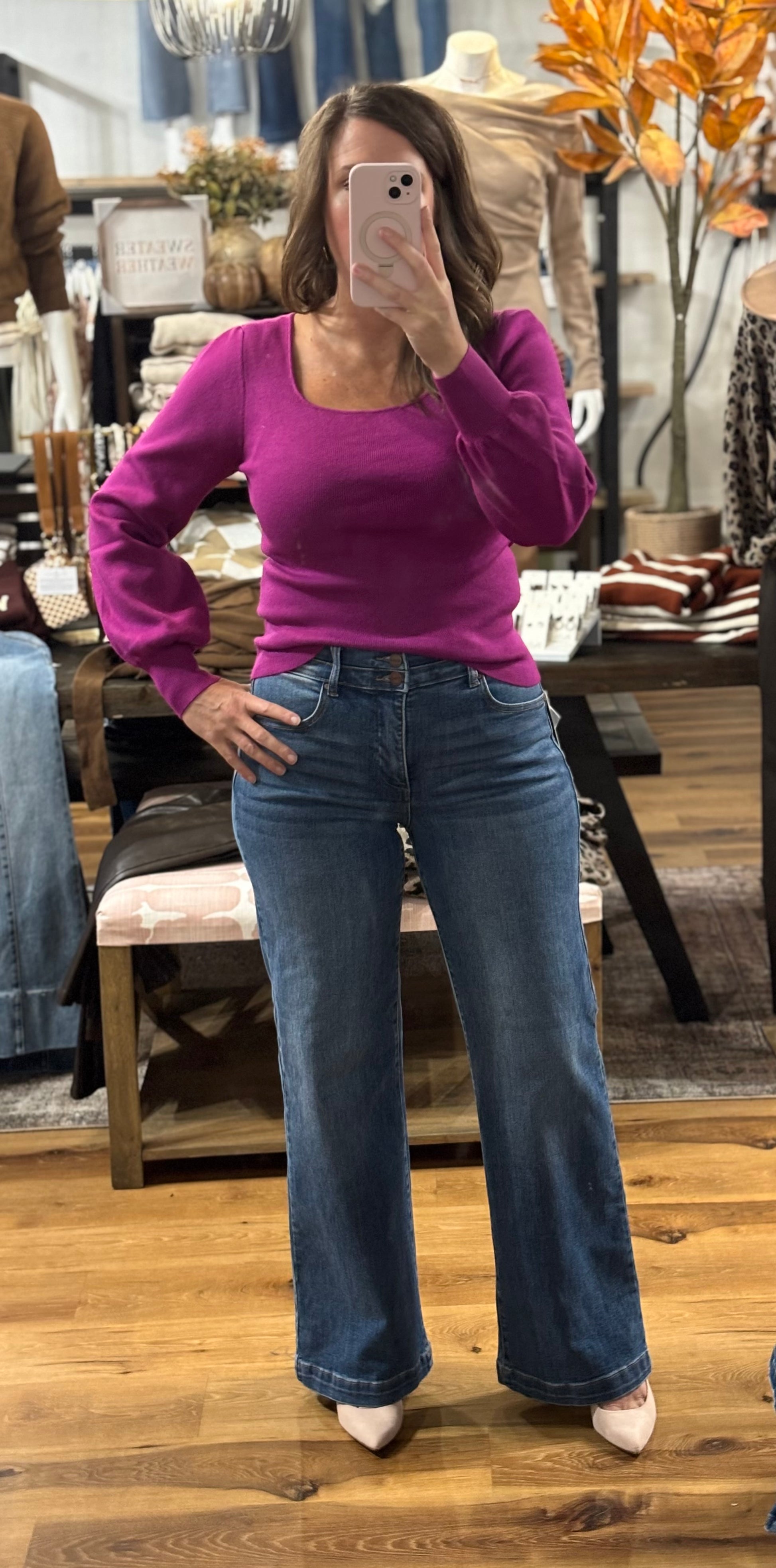 Long Sleeve Square Neck Sweater