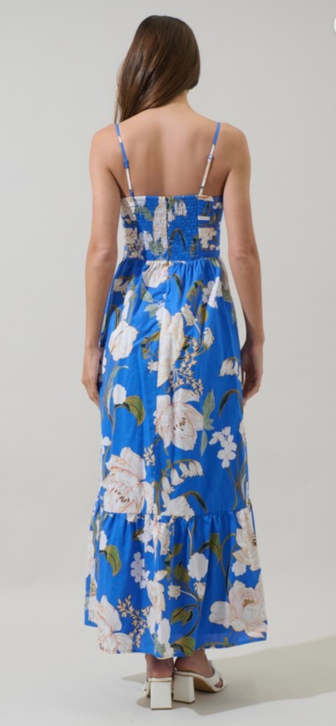 Floral Pleated Maxi Dress