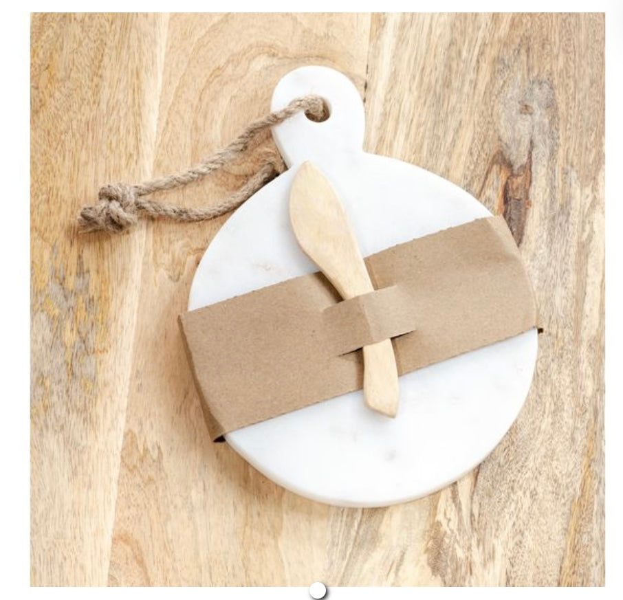 ROUND MARBLE/WOOD BOARD