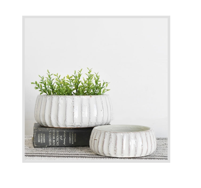 LG WHITE STRIPE BOWL